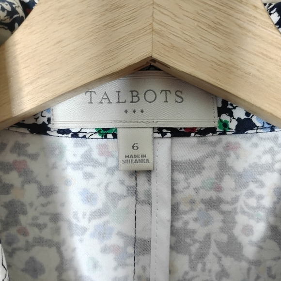 Talbots Floral Blazer Cotton Stretch 2-Button Size 6 Preppy Cottagecore - Picture 3 of 8